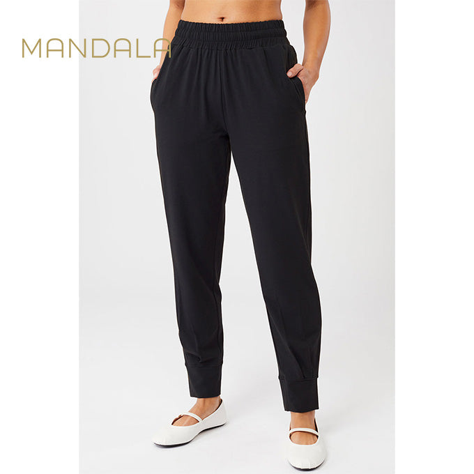 Mandala Cuffed Track Pants - black
