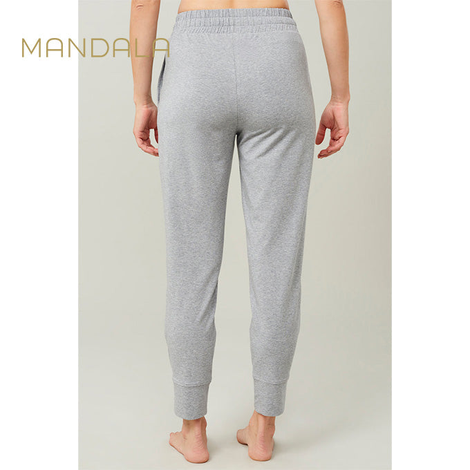 Mandala Cuffed Track Pants - melange grey