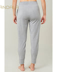 Mandala Cuffed Track Pants - melange grey