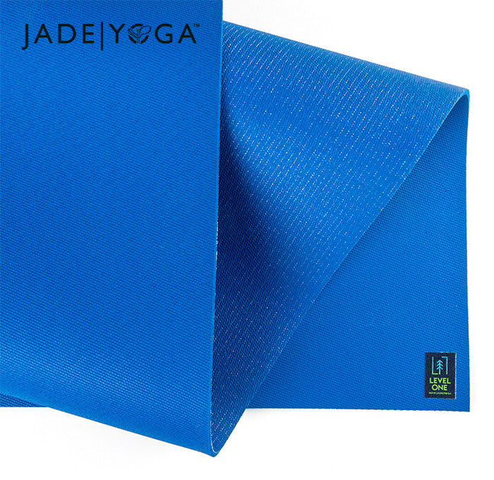JadeYoga Level One Beginner Mat - Classic Blue