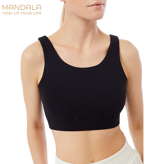 Mandala Basic Ribbed Bra - black