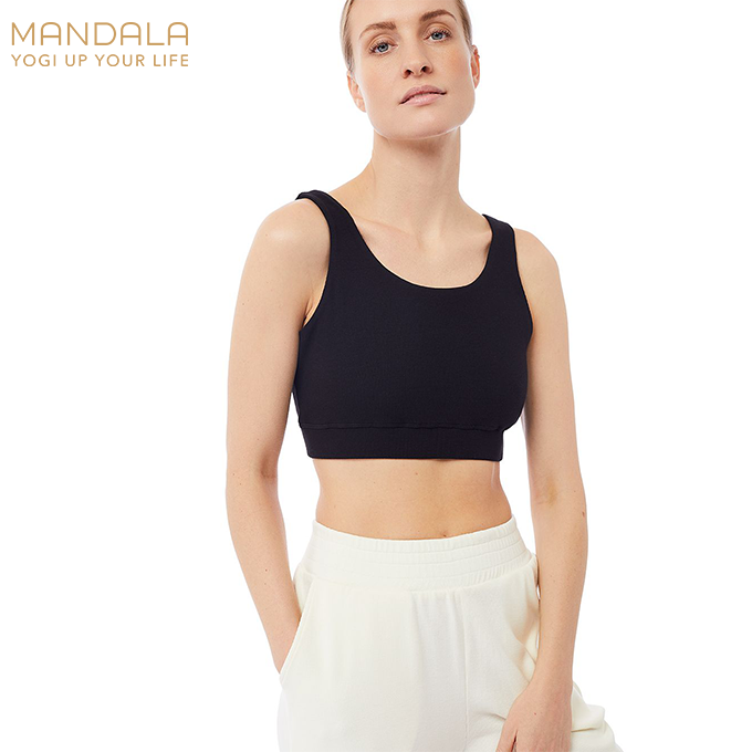 Mandala Basic Ribbed Bra - black