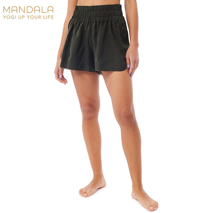 Mandala Vegan Short Pants - olive
