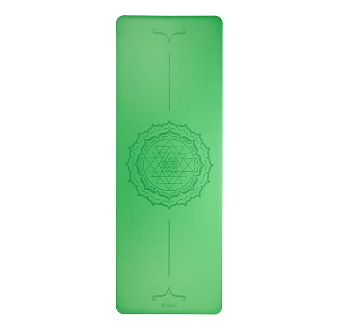 Phoenix PU Mat Yantra-Mandala mit Naturkautschuk - grün